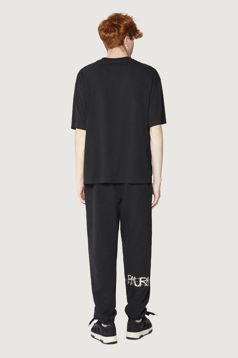Paura COSTA OVERSIZED T-SHIRT COSMIC LOGO BLACK Nuova