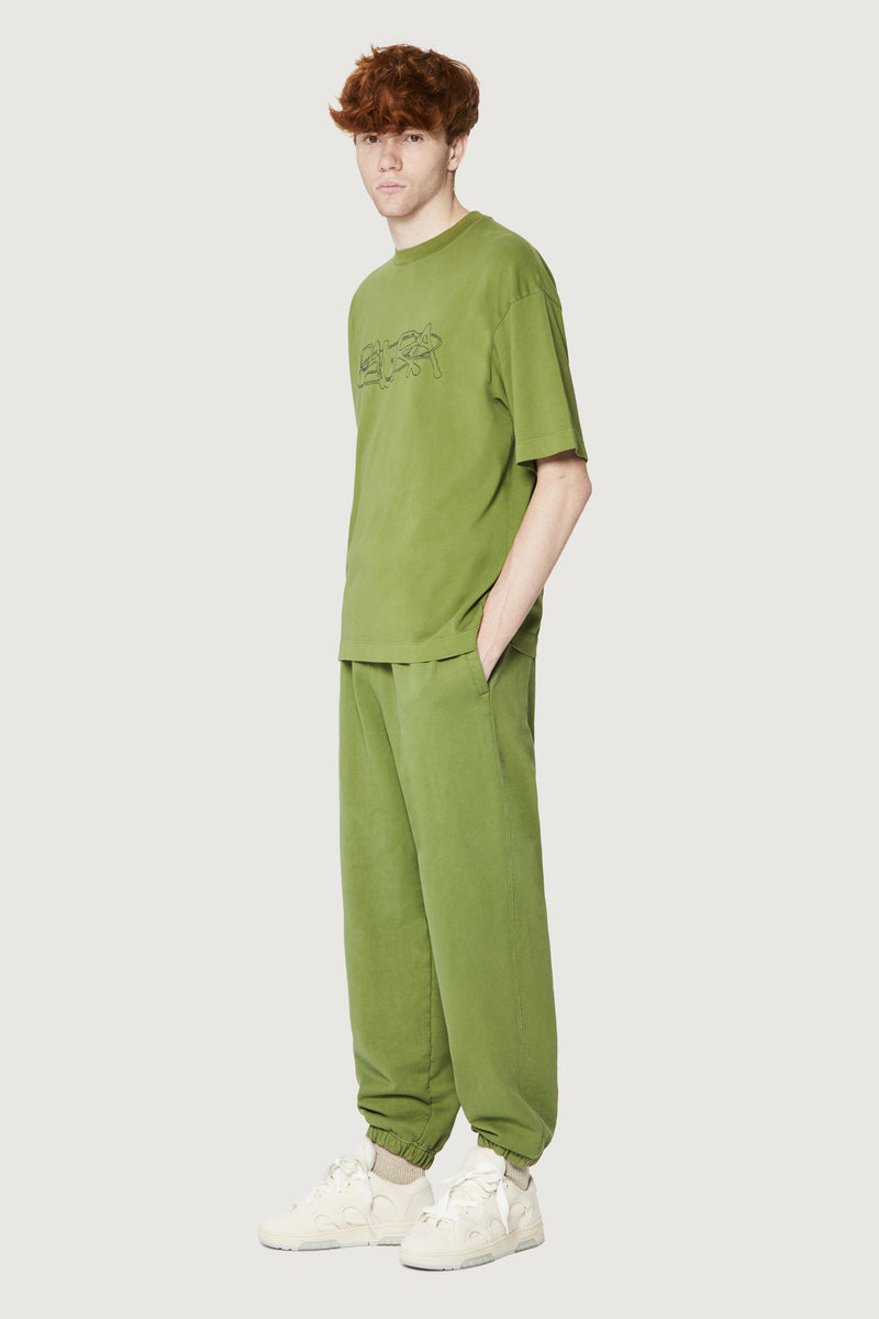 Paura COSTA OVERSIZED T-SHIRT COSMIC LOGO GREEN Moda