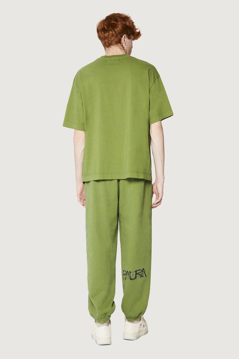 Paura COSTA OVERSIZED T-SHIRT COSMIC LOGO GREEN Moda