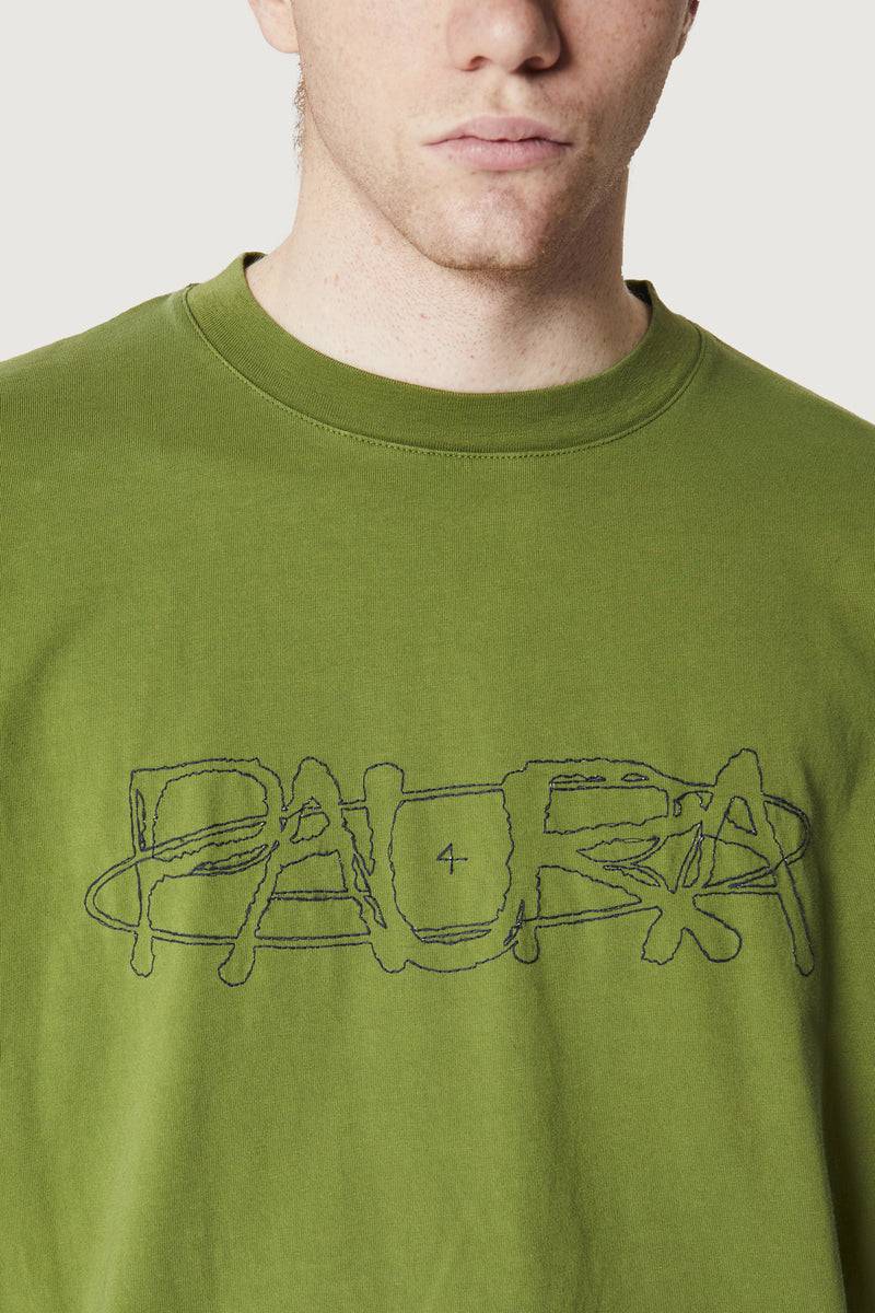 Paura COSTA OVERSIZED T-SHIRT COSMIC LOGO GREEN Moda