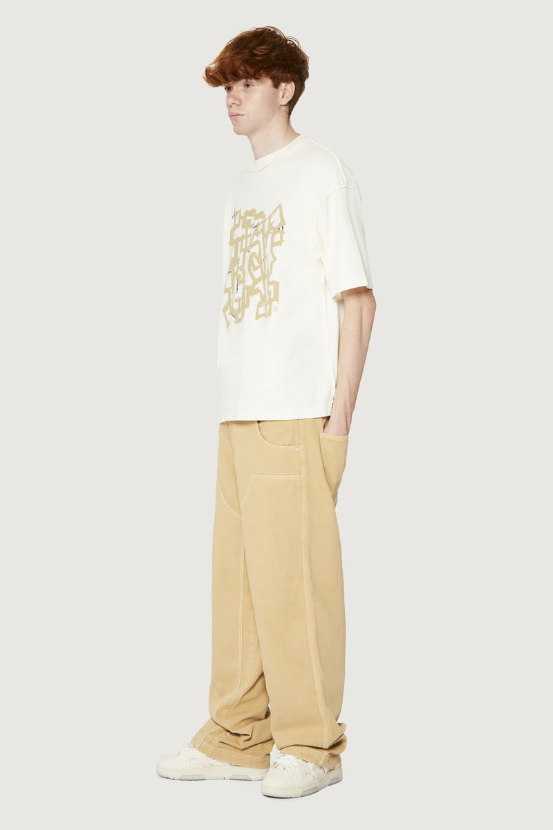 Paura COSTA OVERSIZED T-SHIRT MODULO OFF-WHITE Italy