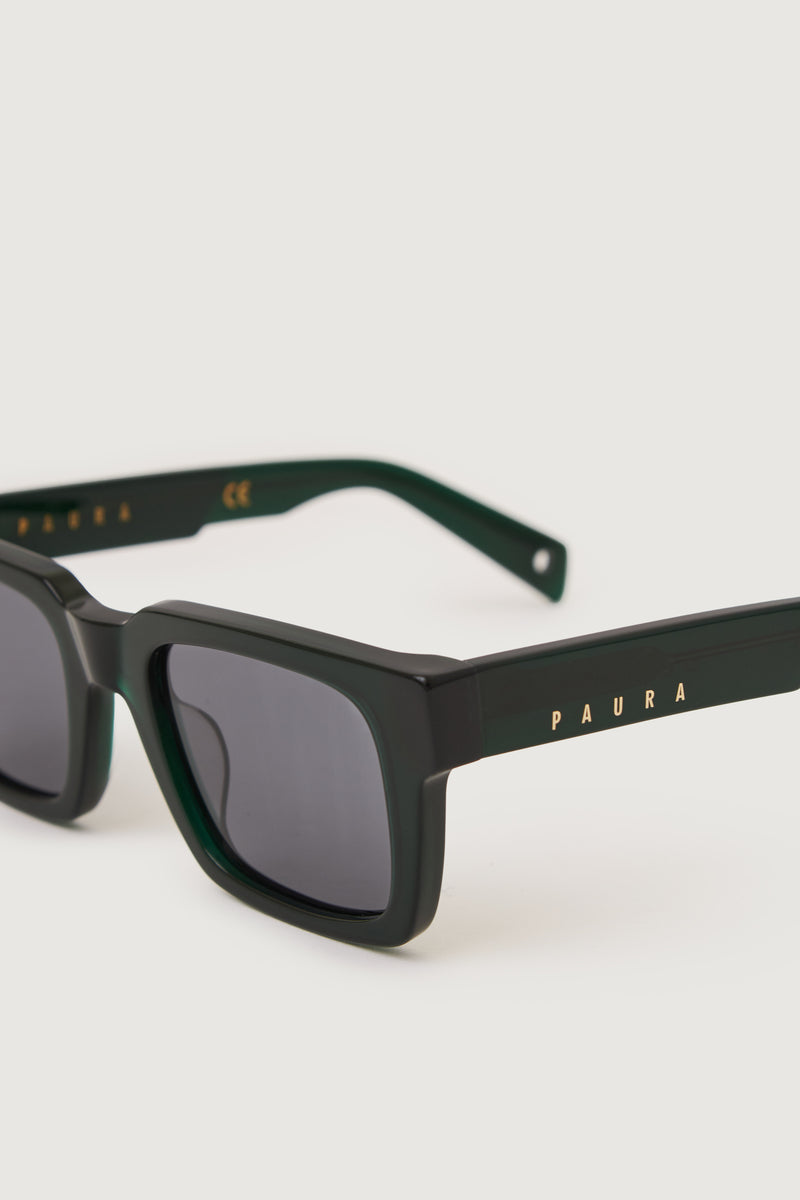 Paura DELIRIO SUNGLASSES BLACK GREEN/GREY LENS Nuovo