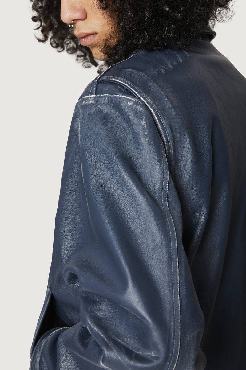 Paura EFREM LEATHER JACKET BLUE Pezzi Unici