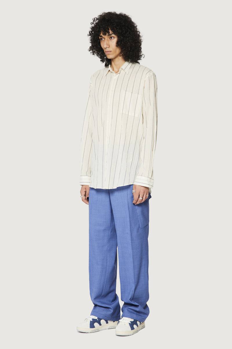 Paura ERZIN OVERSIZED SHIRT OFF-WHITE WITH STRIPES Prezzo Ridotto