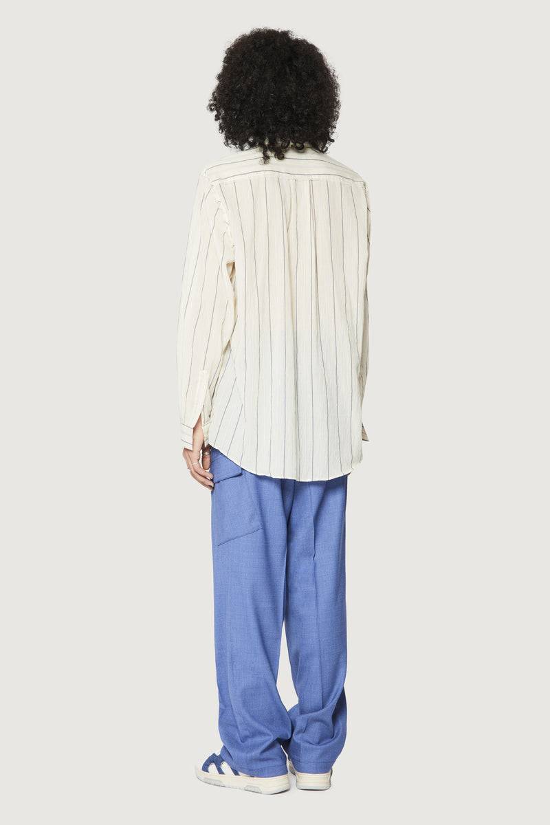 Paura ERZIN OVERSIZED SHIRT OFF-WHITE WITH STRIPES Prezzo Ridotto