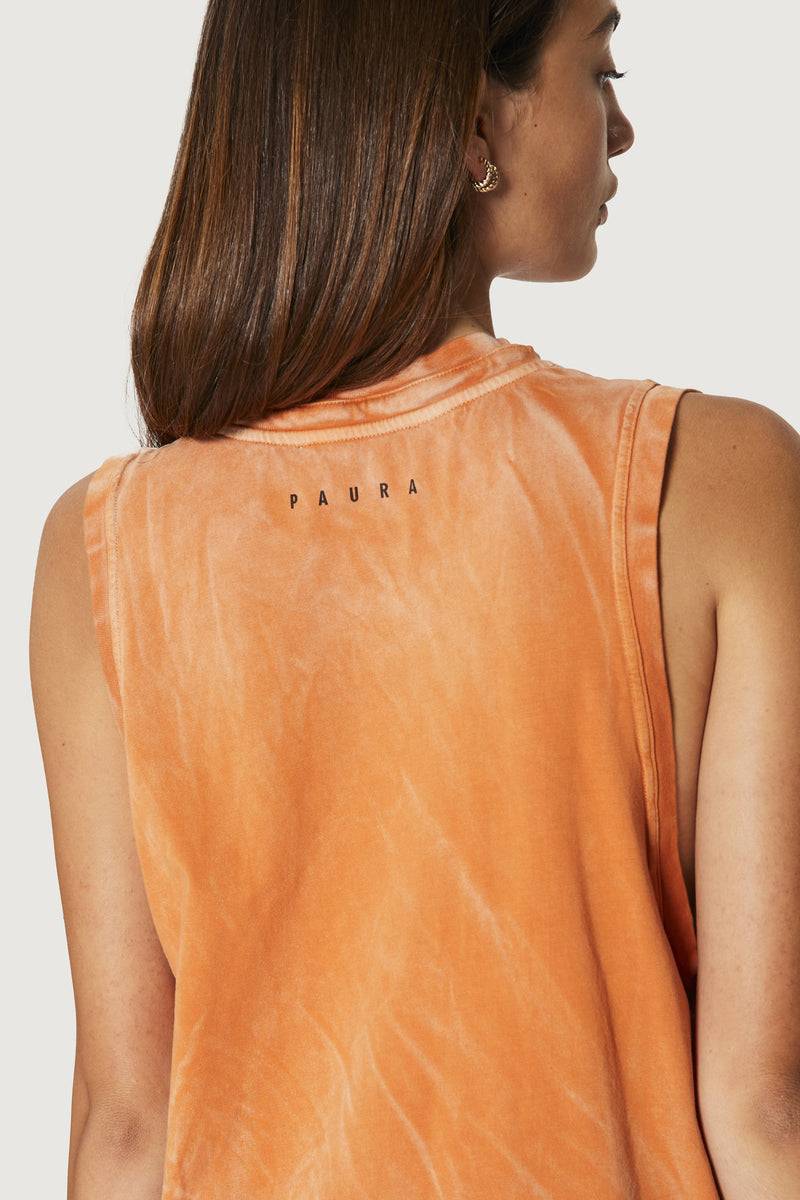 Paura HUGO TANK TOP ORANGE In Vendita