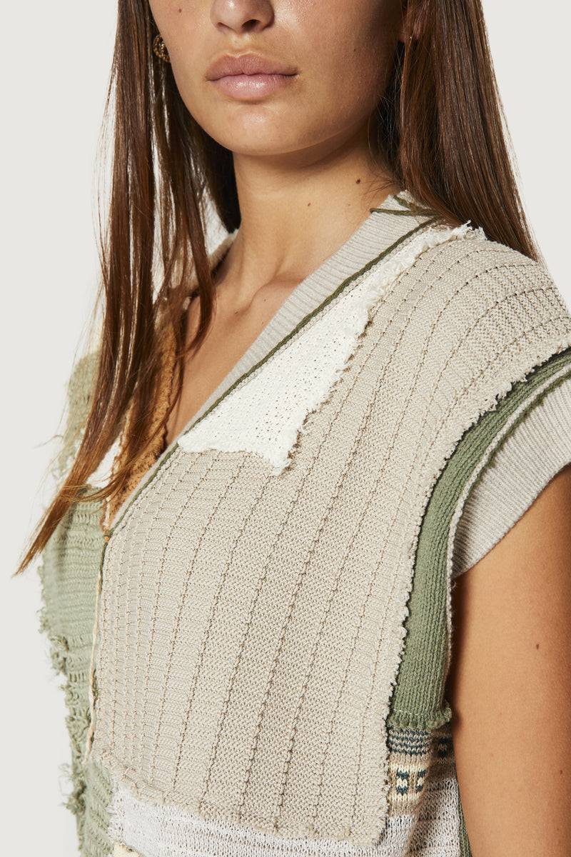 Paura NABIL PATCHWORK VEST MULTICOLOR Qualità