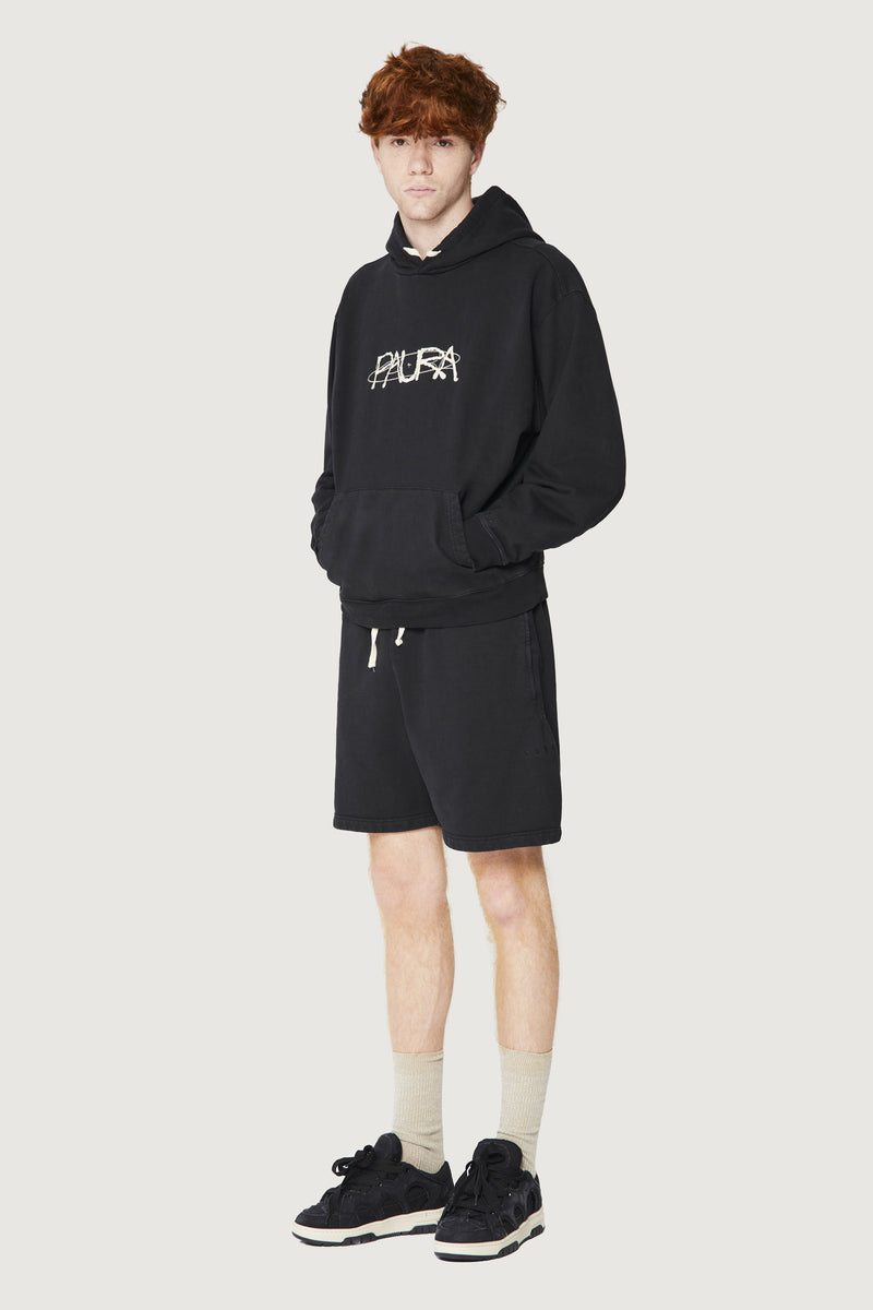 Paura SANTI HOODIE SWEATSHIRT COSMIC LOGO BLACK Novità