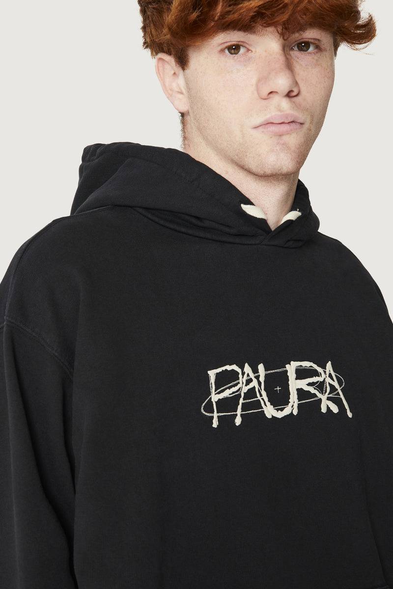 Paura SANTI HOODIE SWEATSHIRT COSMIC LOGO BLACK Novità