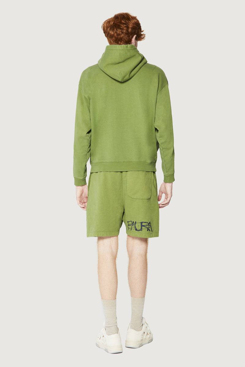 Paura SANTI HOODIE SWEATSHIRT COSMIC LOGO GREEN Presa