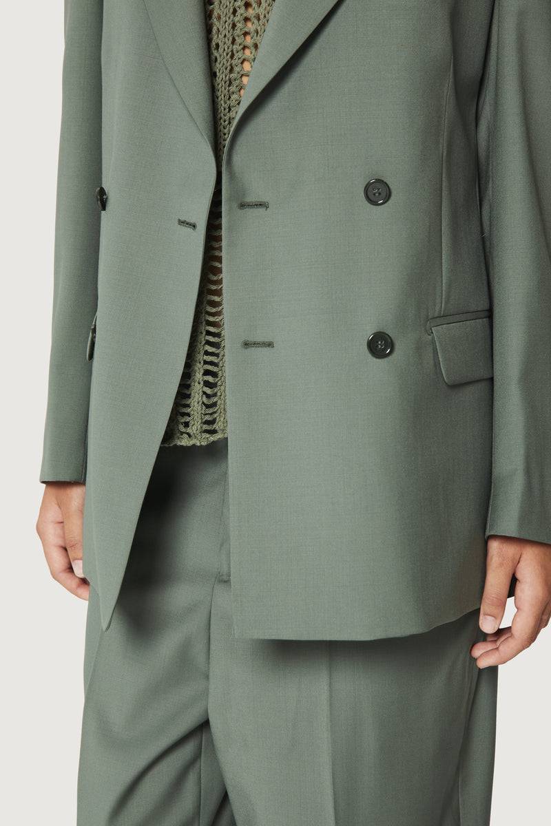 Paura THOM DOUBLEBREASTED SUIT JACKET SAGE Online