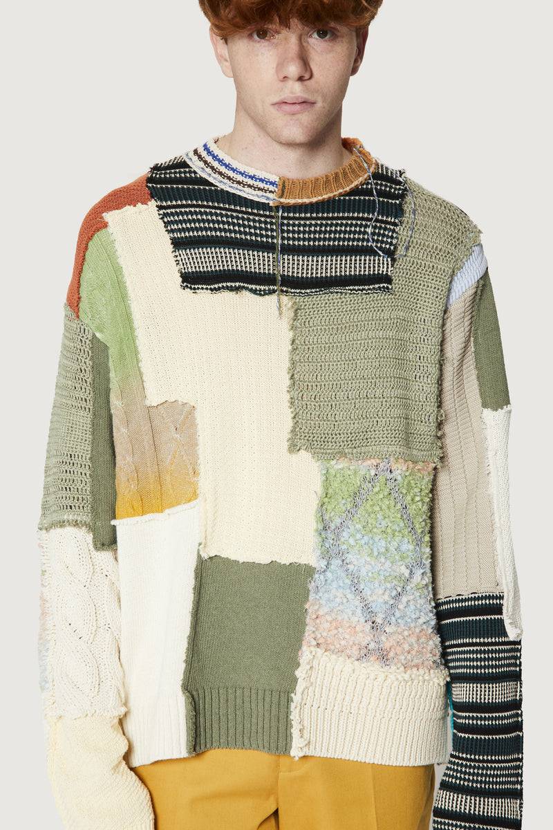 Paura UTOPIA PATCHWORK SWEATER MULTICOLOR In Vendita