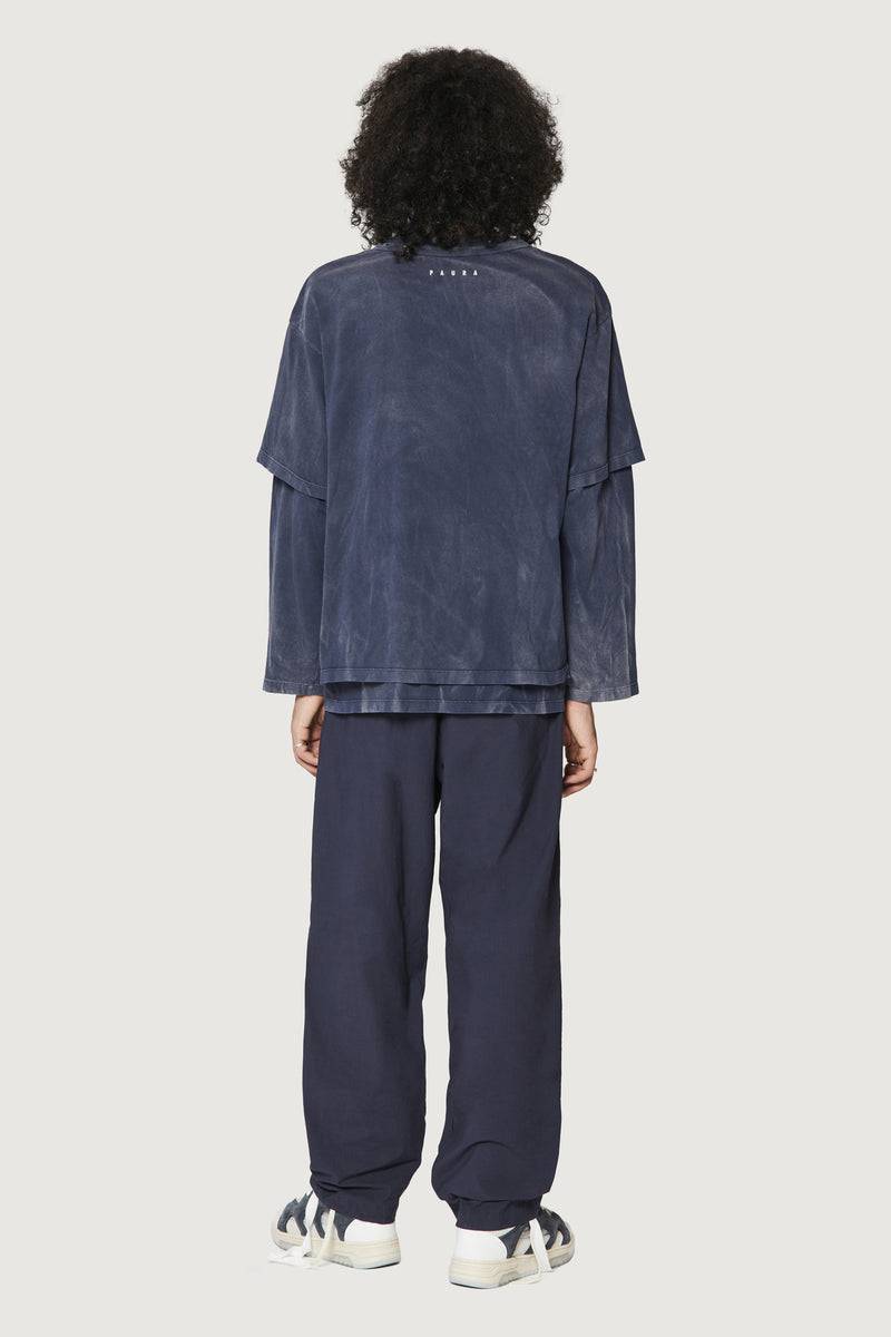 Paura ZENO DOUBLE LAYER LONGSLEEVE DARK BLUE Vendite Flash