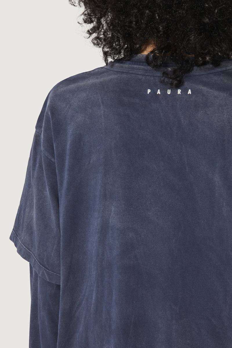 Paura ZENO DOUBLE LAYER LONGSLEEVE DARK BLUE Vendite Flash
