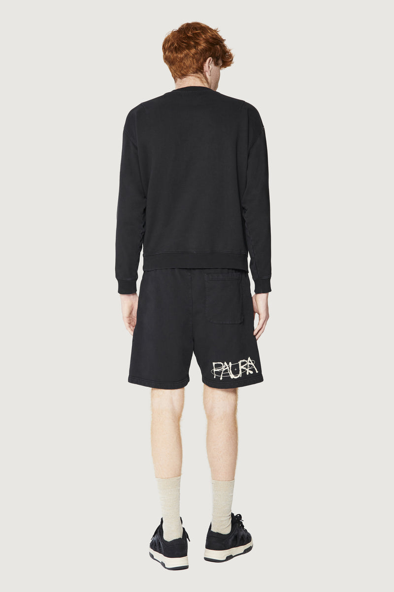 Paura SAMUEL CREWNECK SWEATSHIRT COSMIC LOGO BLACK Italy