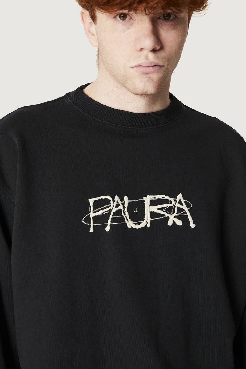 Paura SAMUEL CREWNECK SWEATSHIRT COSMIC LOGO BLACK Italy
