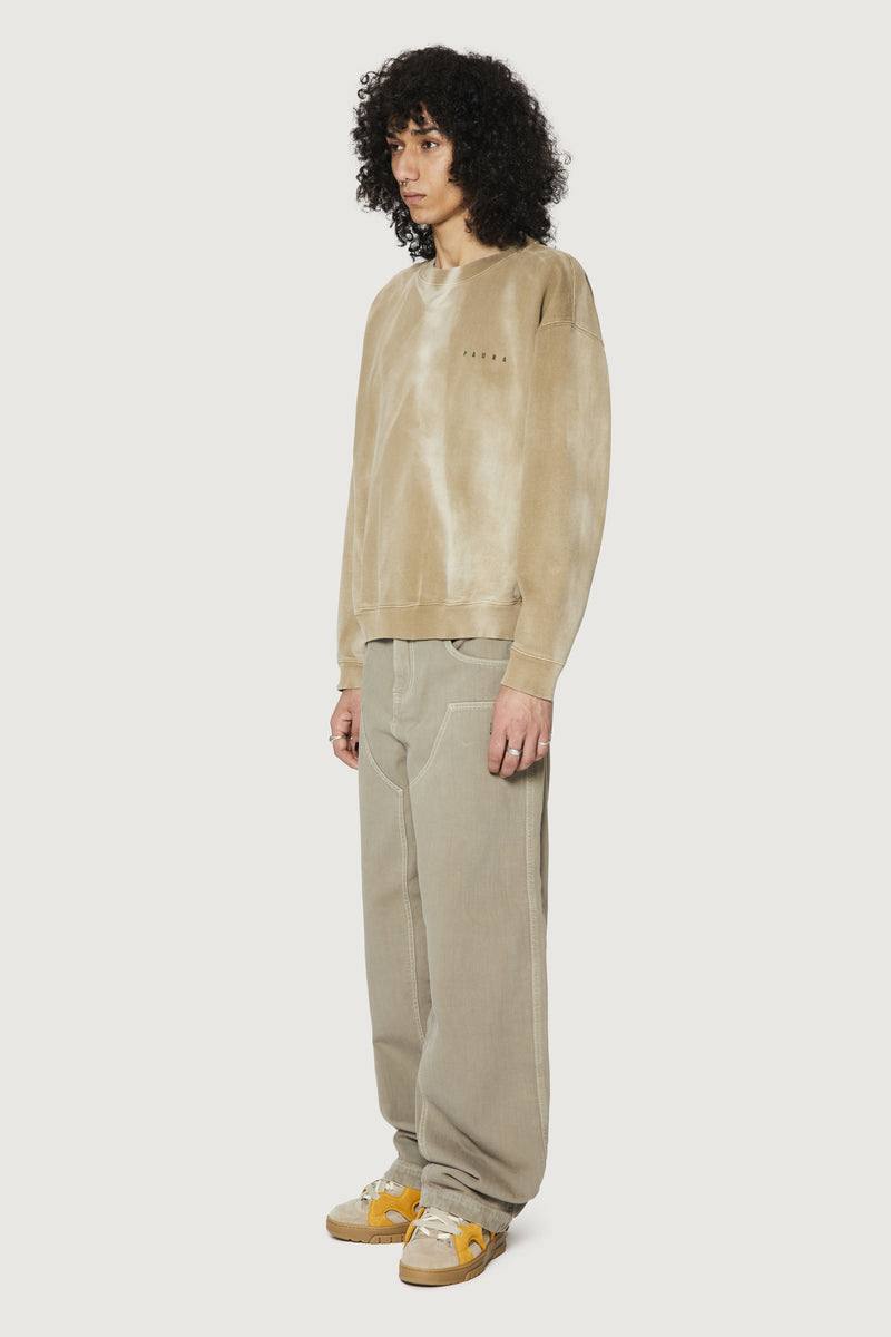 Paura SAMUEL CREWNECK SWEATSHIRT MUD In Linea