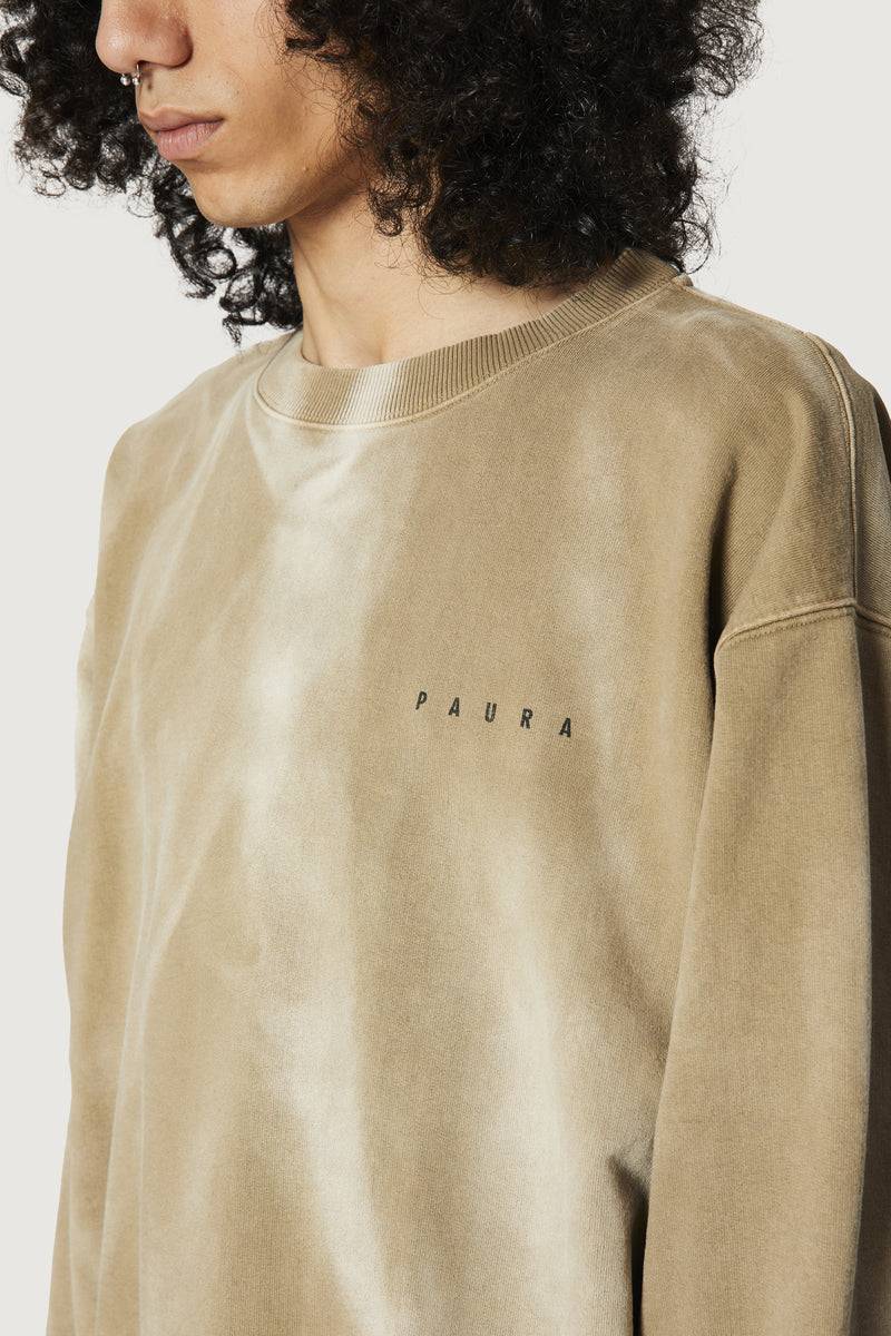 Paura SAMUEL CREWNECK SWEATSHIRT MUD In Linea