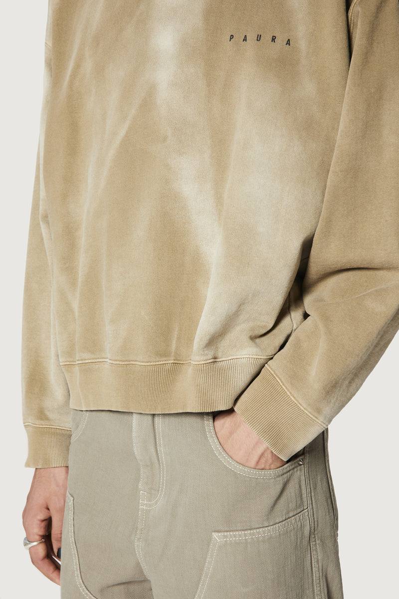 Paura SAMUEL CREWNECK SWEATSHIRT MUD In Linea