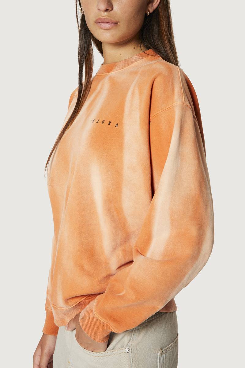 Paura SAMUEL CREWNECK SWEATSHIRT ORANGE Nuovo