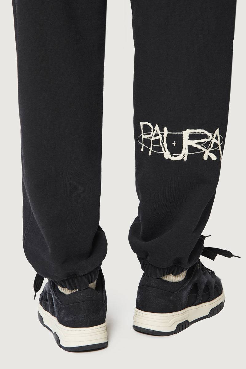 Paura RASHA SWEATPANTS COSMIC LOGO BLACK Presa