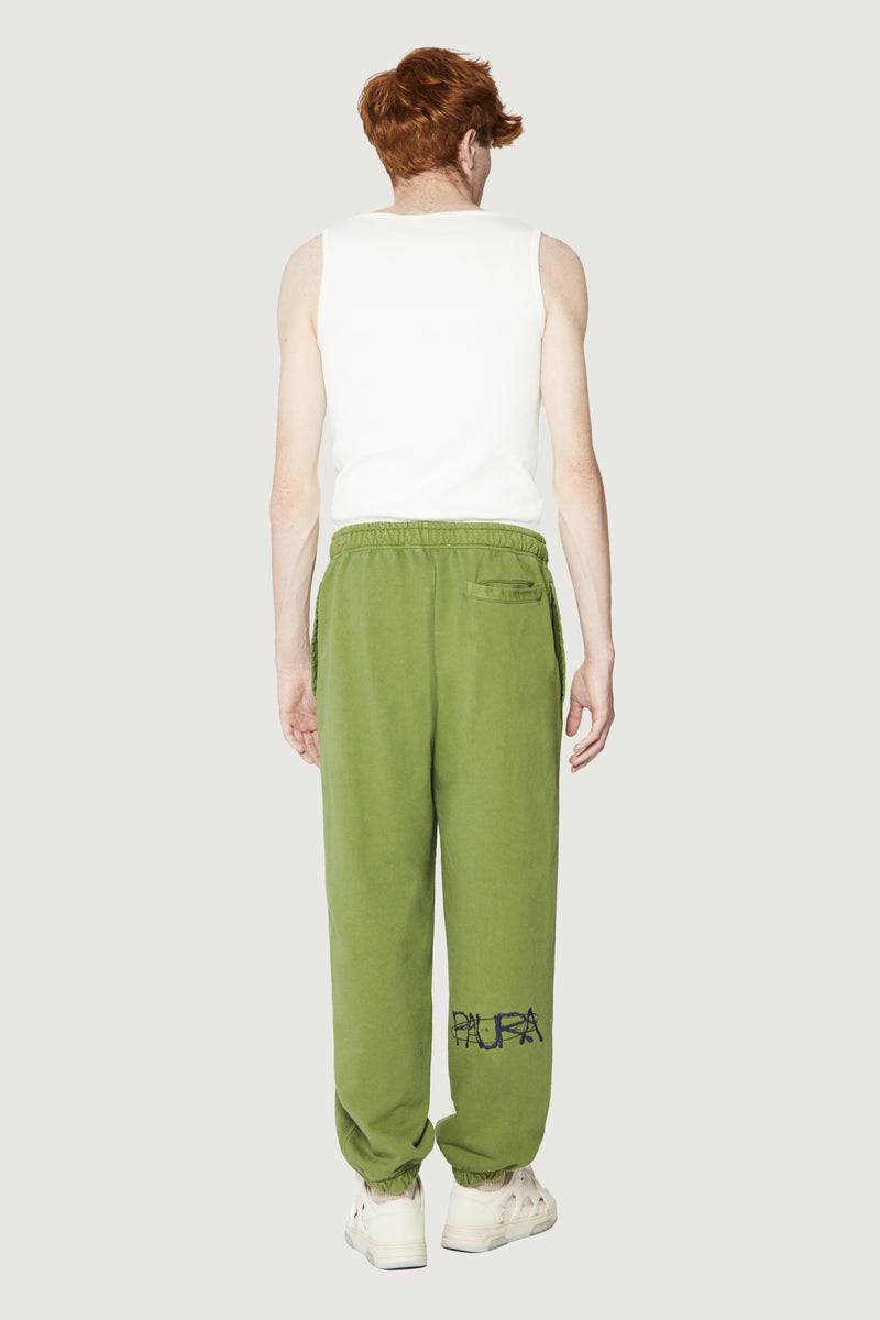 Paura RASHA SWEATPANTS COSMIC LOGO GREEN Sconto