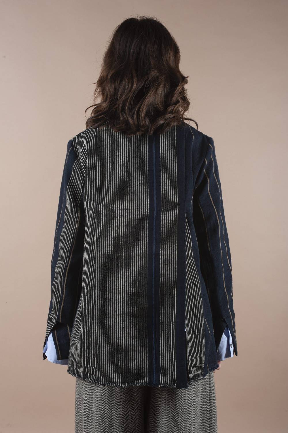Pdr Phisique Du Role PHISIQUE DU ROLE JACKET IN WOOL/LINEN BARRE’ WITH IRREGULAR STRIPES Online