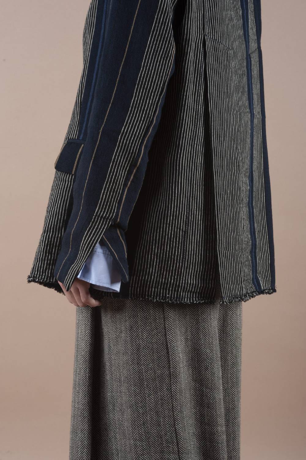Pdr Phisique Du Role PHISIQUE DU ROLE JACKET IN WOOL/LINEN BARRE’ WITH IRREGULAR STRIPES Online