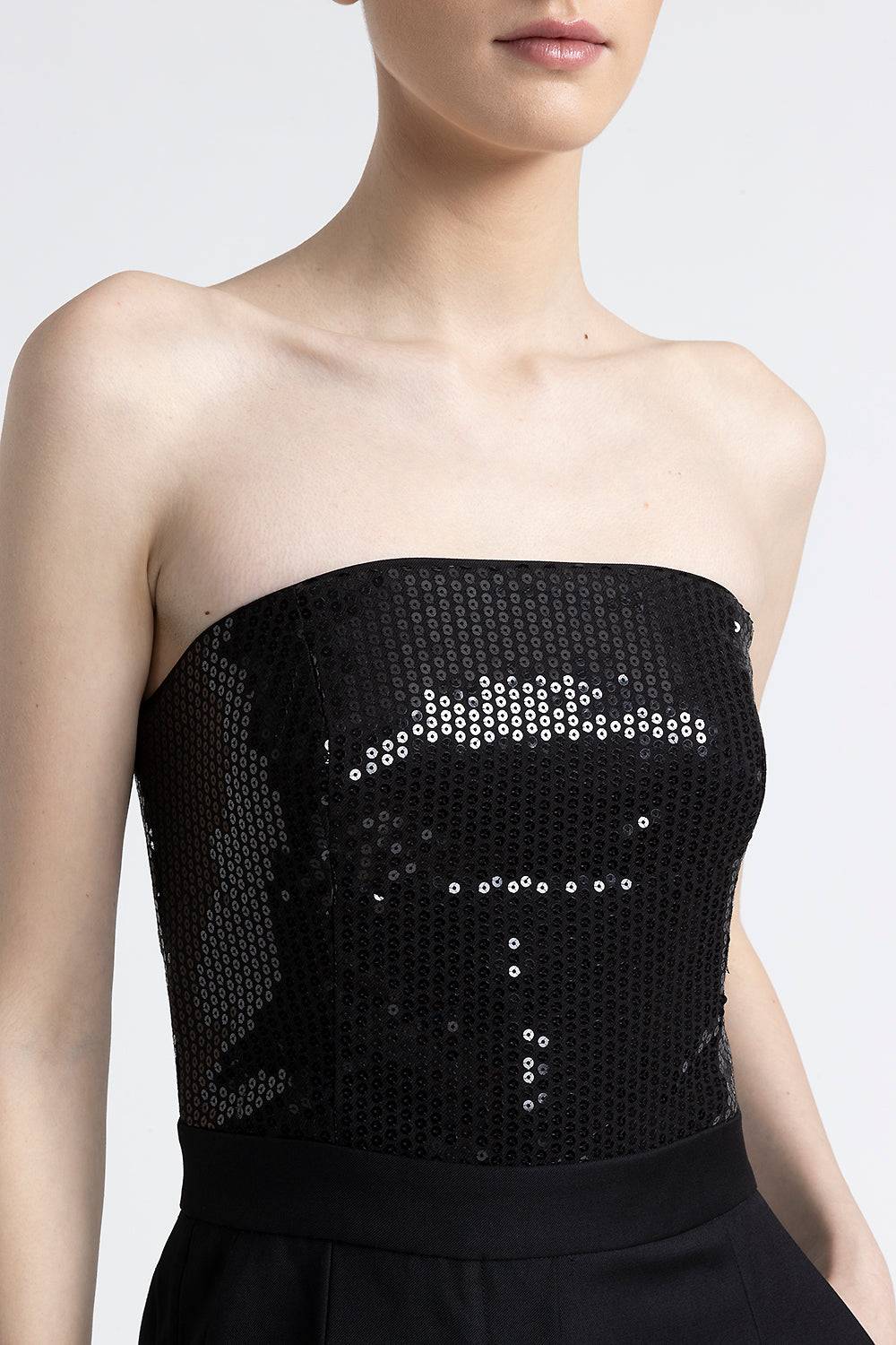 ﻿Peserico Tuta senza maniche in twill con paillettes Economico