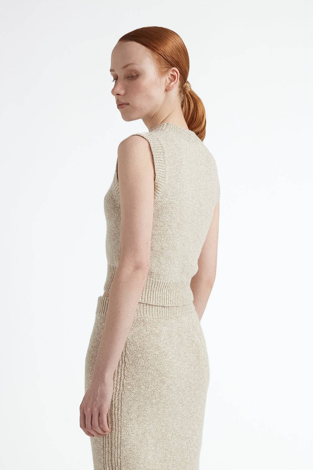 Peserico Top tricot in cotone e lana dalpaca con lurex Italia