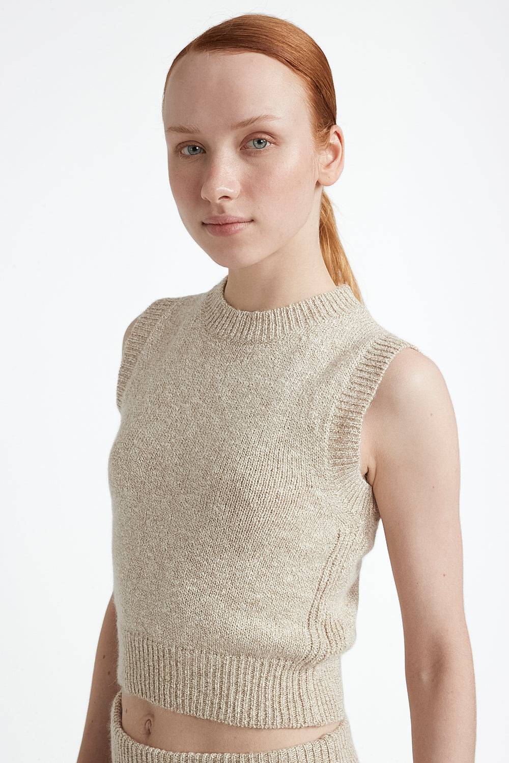 Peserico Top tricot in cotone e lana dalpaca con lurex Italia