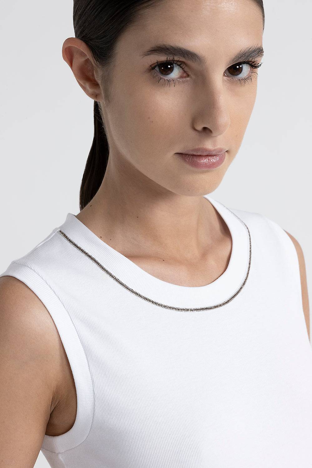 Peserico Top in jersey stretch con Punto Luce 2025