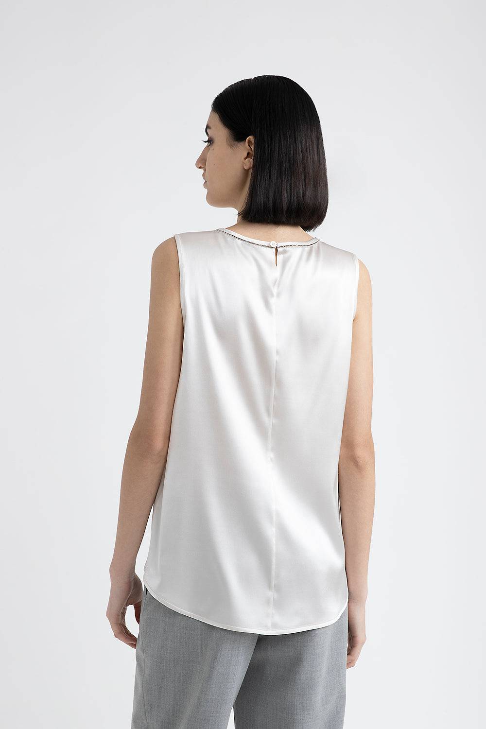 Peserico Top in raso di seta lucido con Punto Luce Vendita