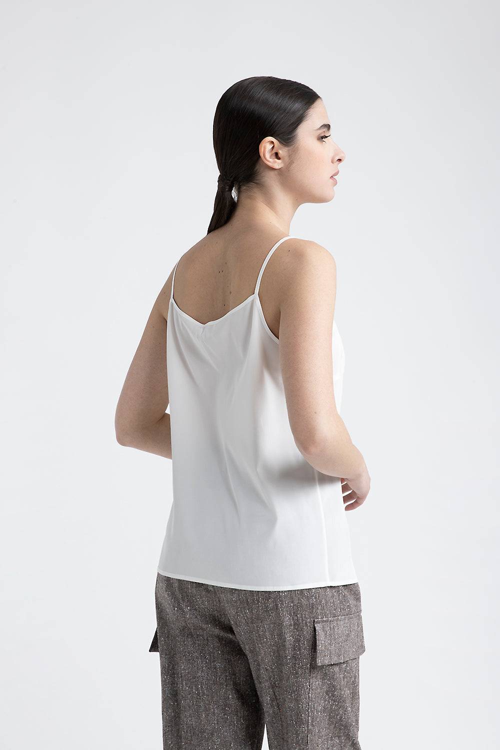 Peserico Top con spalline in crepe de chine in seta stretch Soddisfazione Garantita