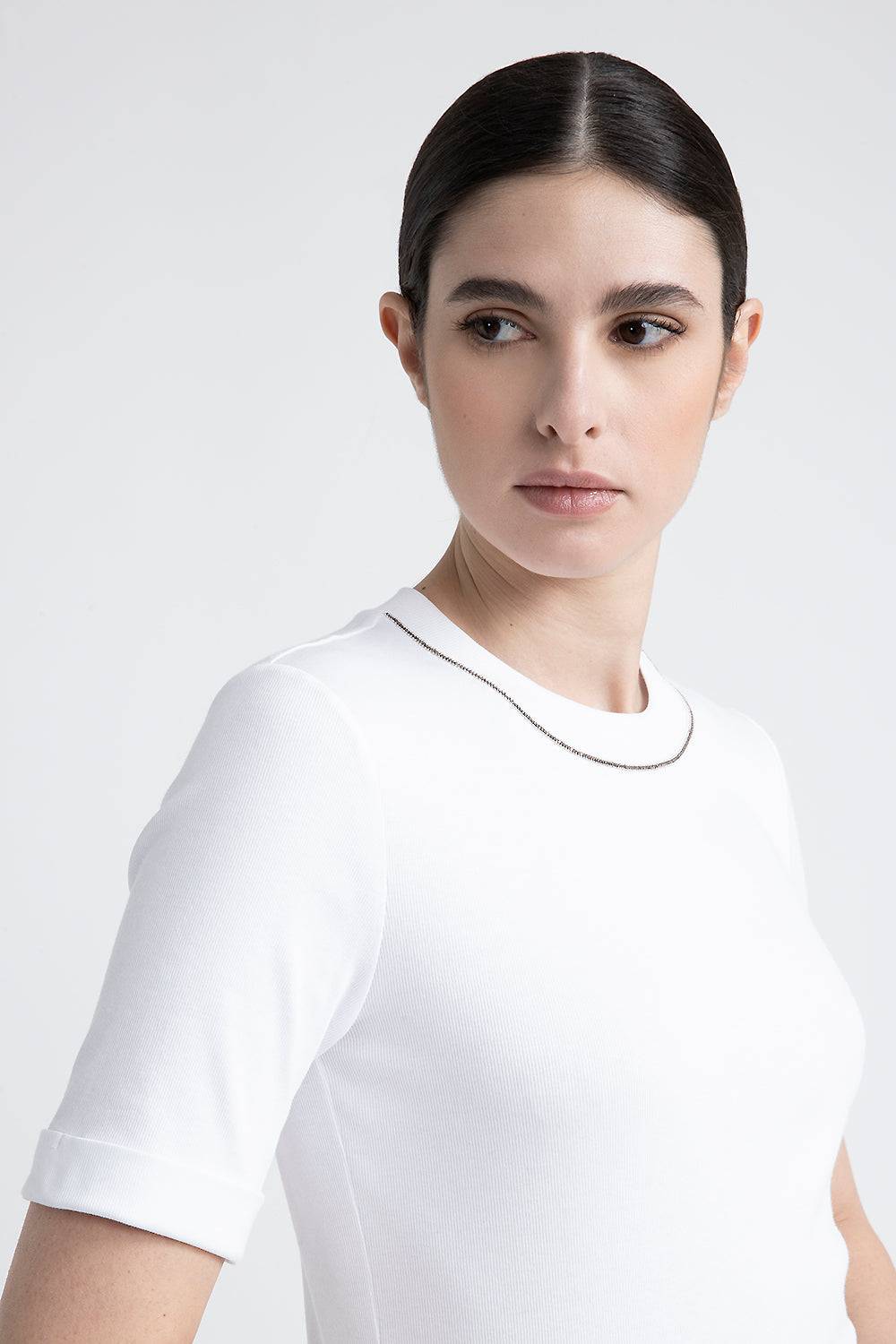 Peserico T-shirt in jersey con Punto Luce Fino Al -60%