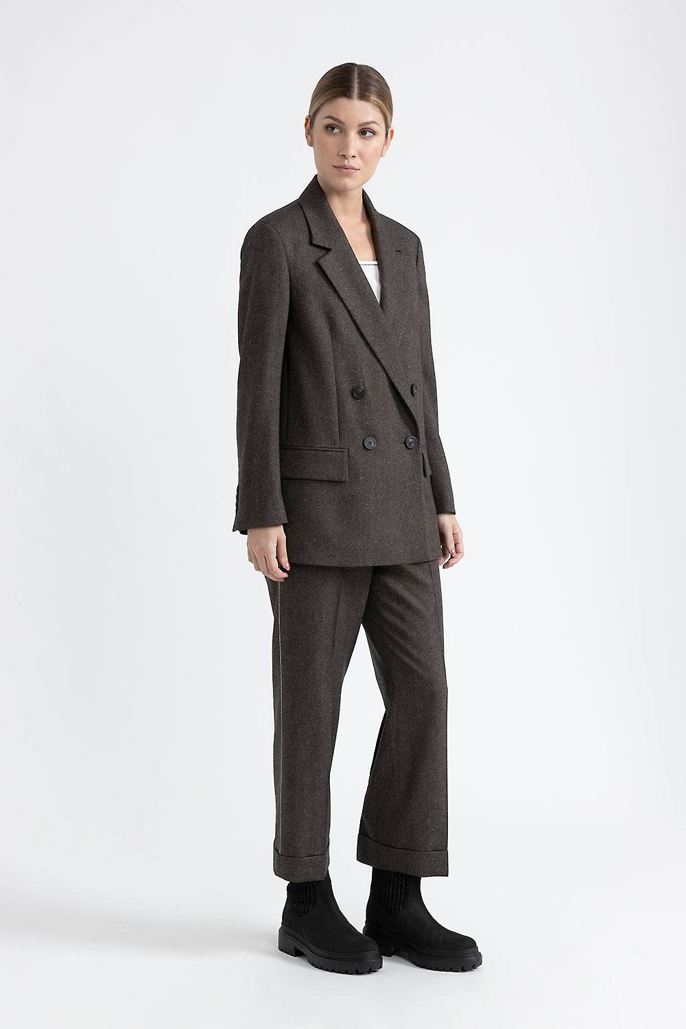 Peserico Blazer doppiopetto in lana, cashmere e seta Shopping Online
