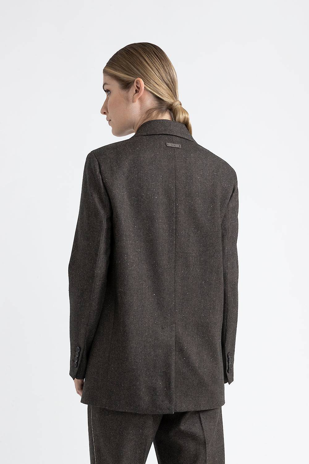 Peserico Blazer doppiopetto in lana, cashmere e seta Shopping Online