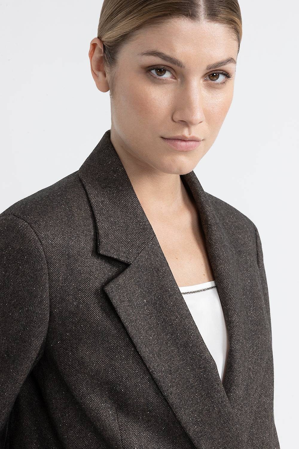 Peserico Blazer doppiopetto in lana, cashmere e seta Shopping Online