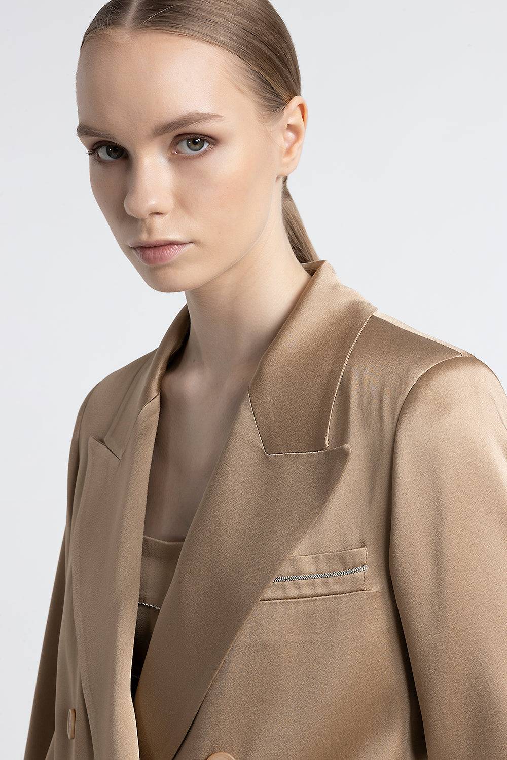 Peserico Blazer doppiopetto in cady enver satin Affare Del Giorno