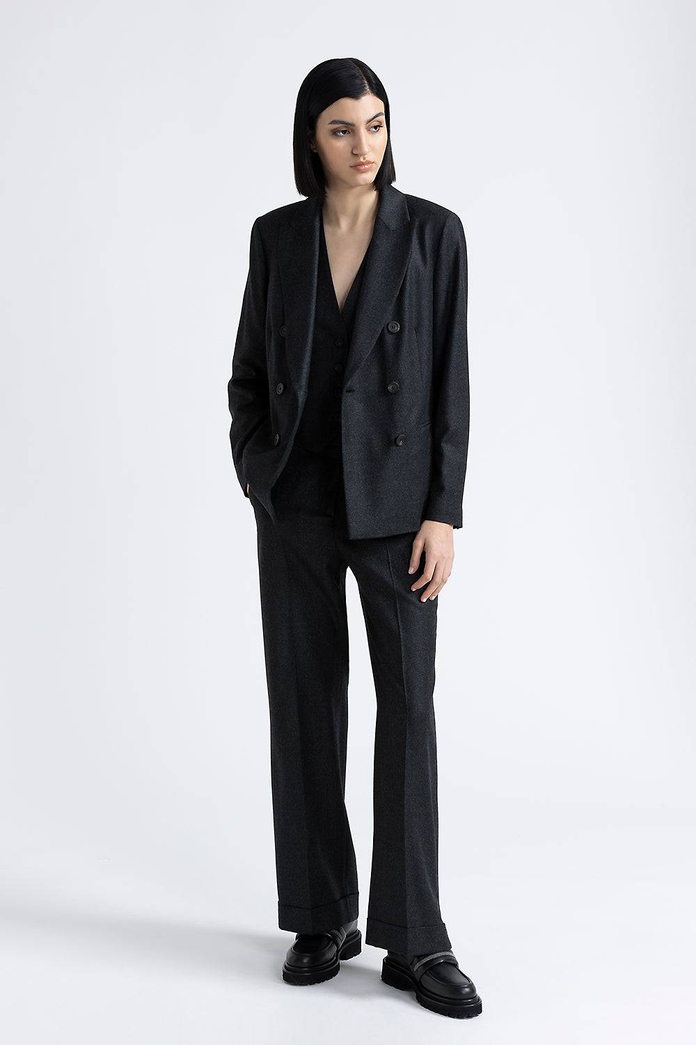 Peserico Blazer doppiopetto in flanella di lana lurex Prezzo Ridotto