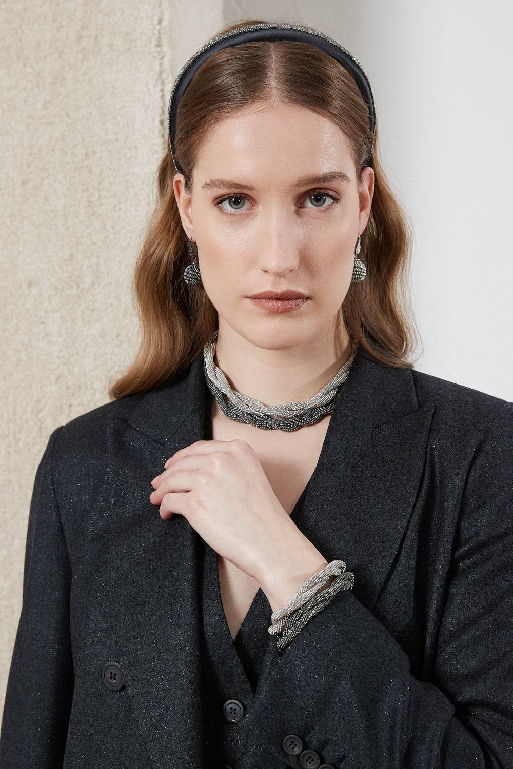 Peserico Blazer doppiopetto in flanella di lana lurex Prezzo Ridotto