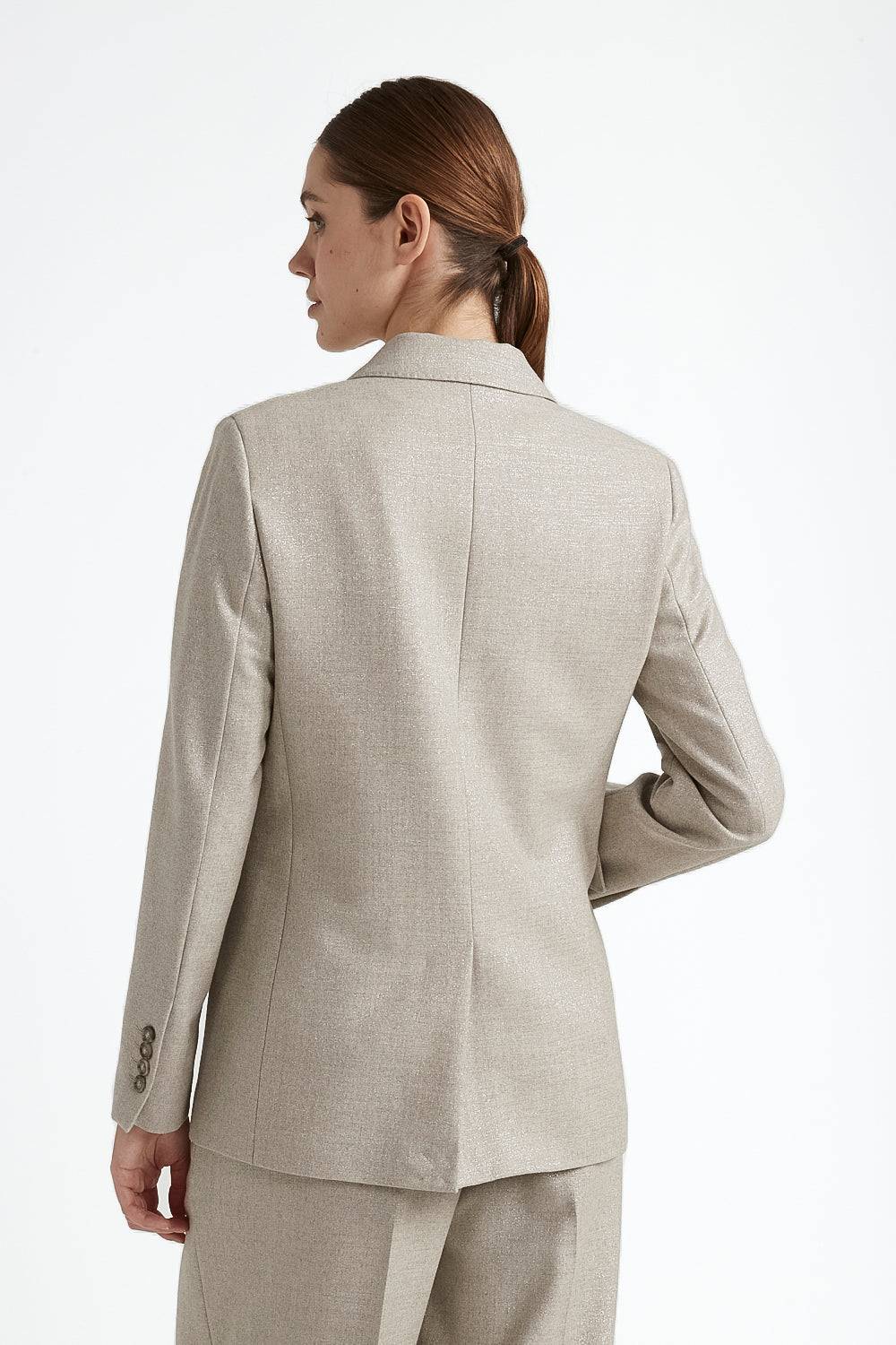 Peserico Blazer monopetto in lana stretch con lurex Novità