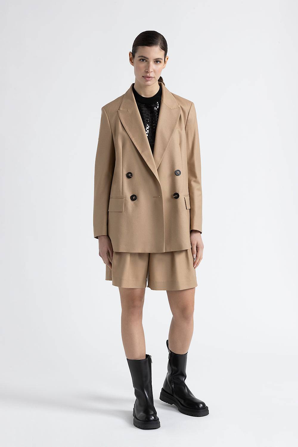 Peserico Blazer doppiopetto over in lana Economico