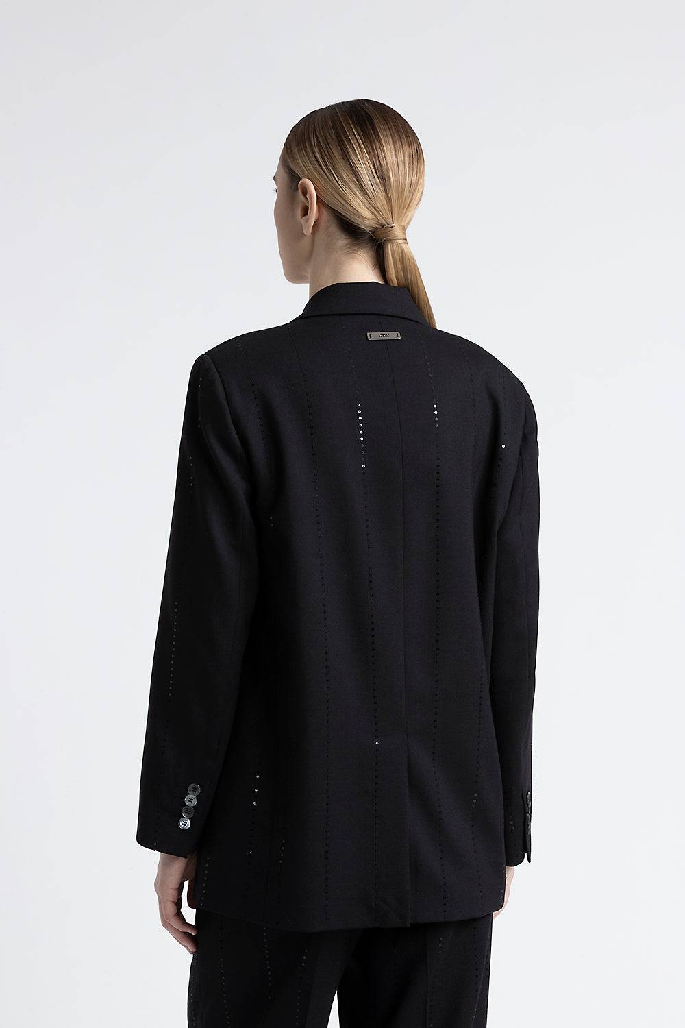 Peserico Blazer doppiopetto in lana tecnica con micropaillettes Outlet