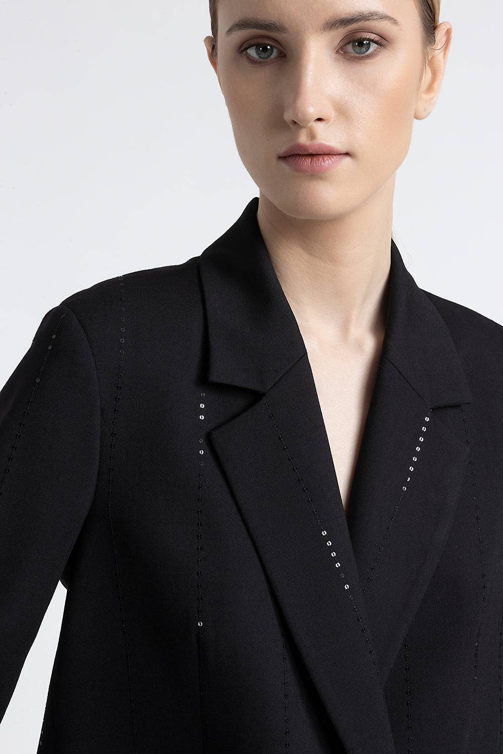 Peserico Blazer doppiopetto in lana tecnica con micropaillettes Outlet