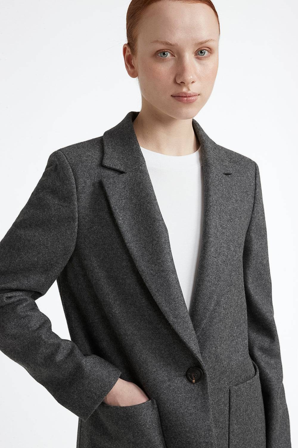 Peserico Blazer monopetto in jersey garzato misto lana Vendita Calda