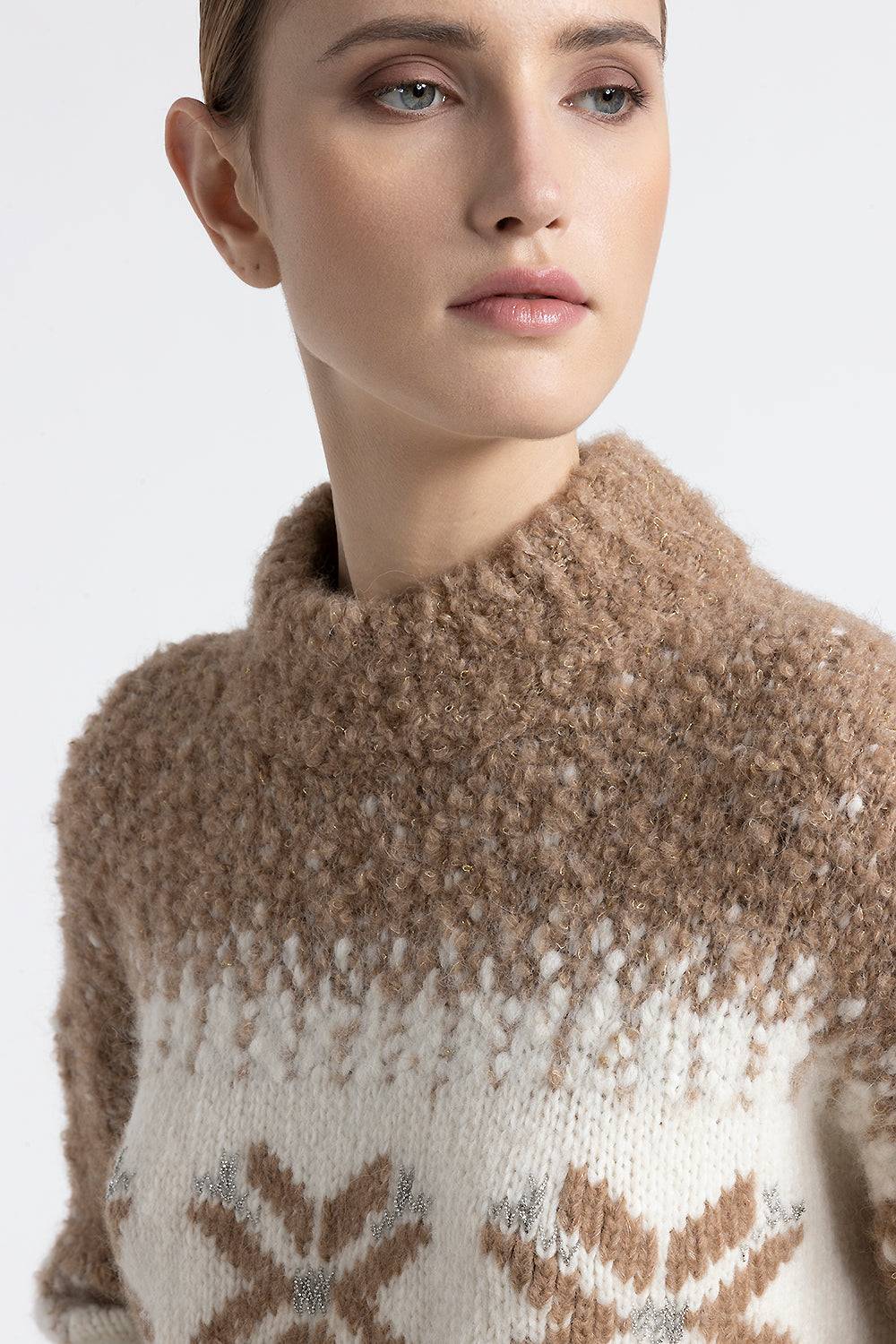 Peserico Maglia girocollo in alpaca, lana e paillettes Nuovo