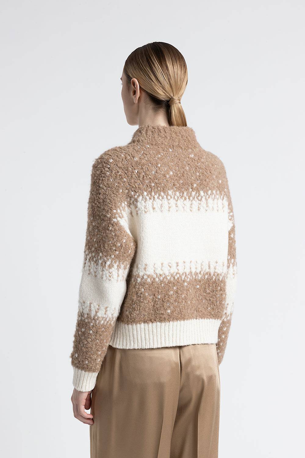 Peserico Maglia girocollo in alpaca, lana e paillettes Nuovo