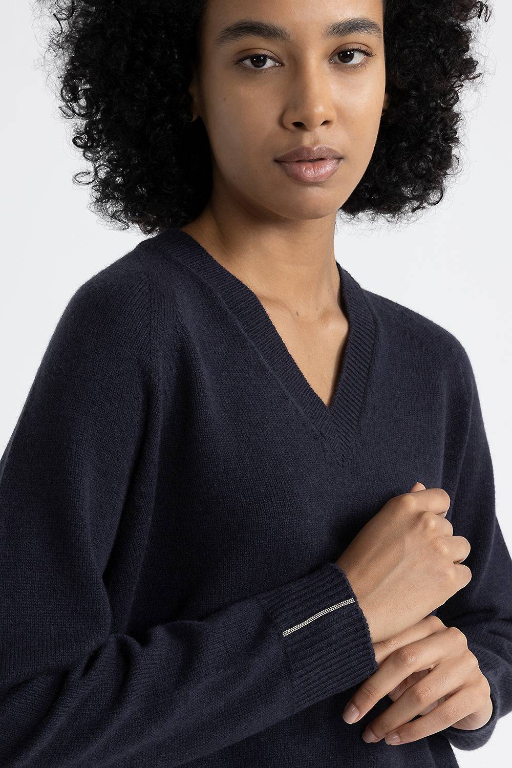 Peserico Maglia con scollo a V in lana, seta e cashmere Promozione