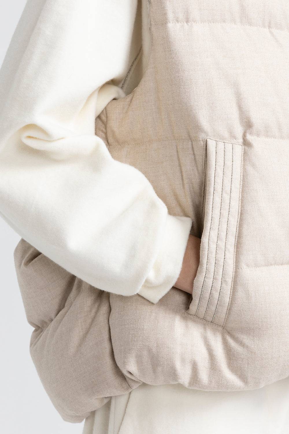 Peserico Gilet in piuma d'oca e flanellina in poliviscosa Soddisfazione Garantita